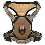 VidaXL dog harness with belt and collar adjustable S brown