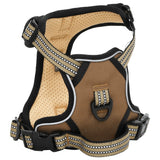VidaXL dog harness with belt and collar adjustable S brown