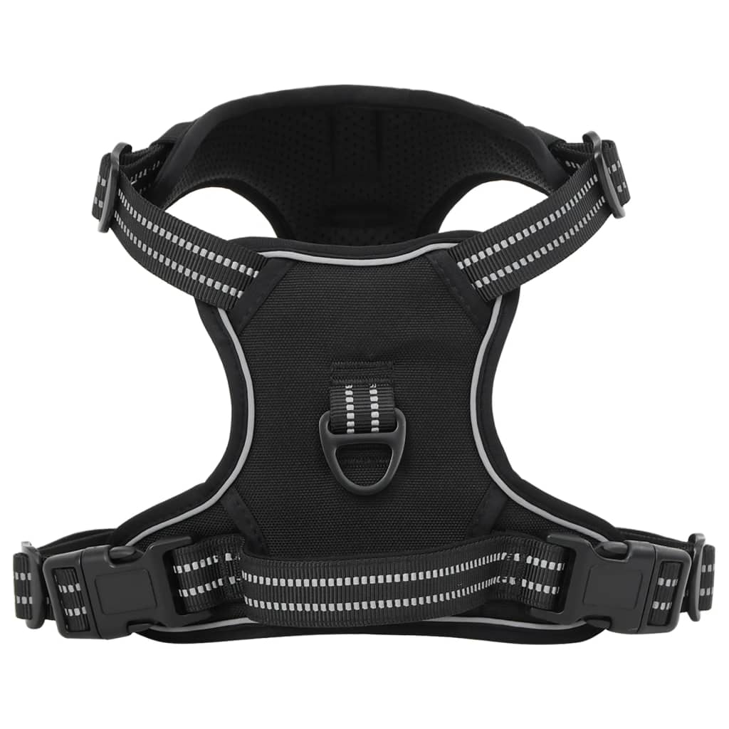 VidaXL dog harness with belt and collar adjustable m black