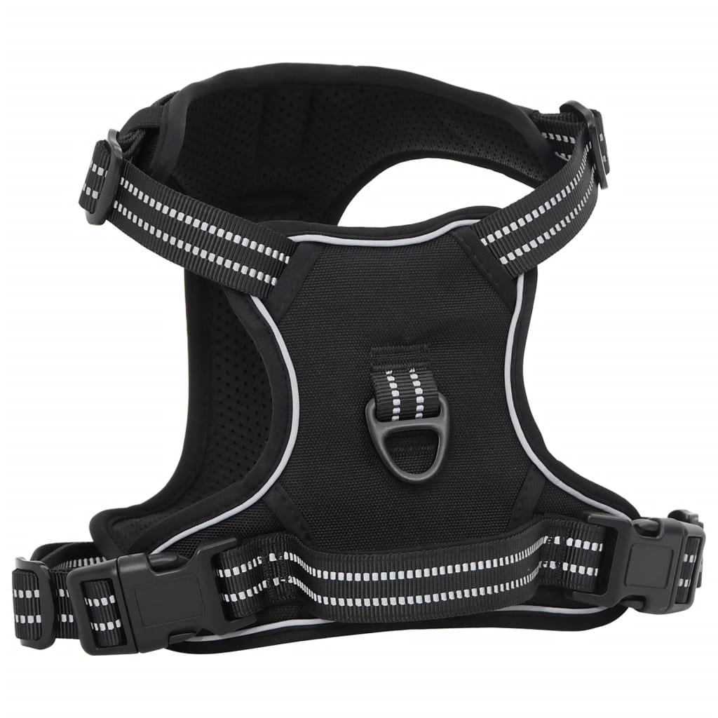 VidaXL dog harness with belt and collar adjustable m black