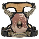 Harnais de chien vidaxl avec ceinture et collier réglable m camouflage brun