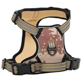 Harnais de chien vidaxl avec ceinture et collier réglable m camouflage brun