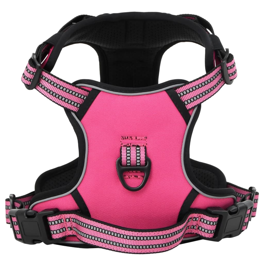 VidaXL Dog rig with belt and collar adjustable m pink