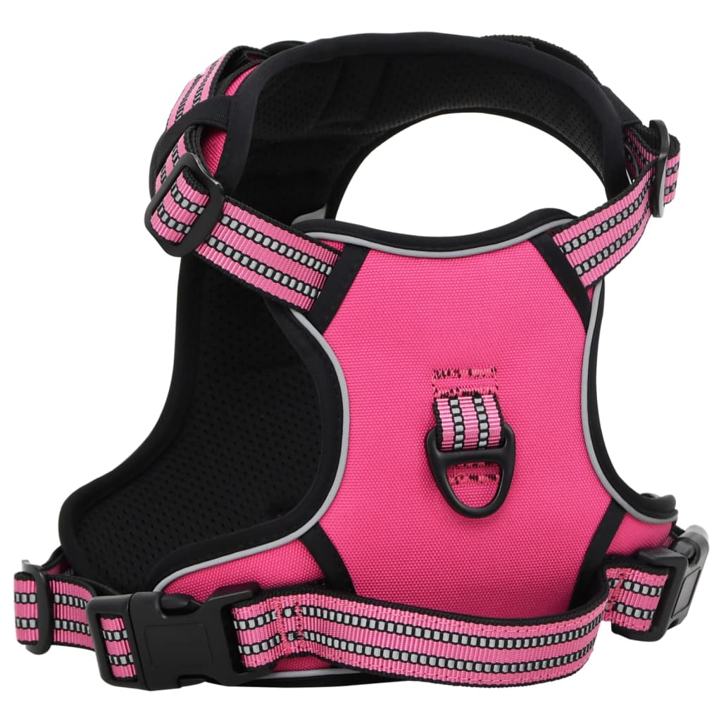 VidaXL Dog rig with belt and collar adjustable m pink
