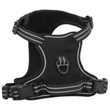 VidaXL dog harness with belt and collar adjustable XL Black
