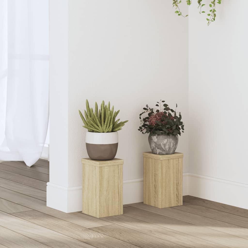 Vidaxl Planznormen 2 PCS 10x10x18 cm veraarbechte Holz Sonoma Oaka