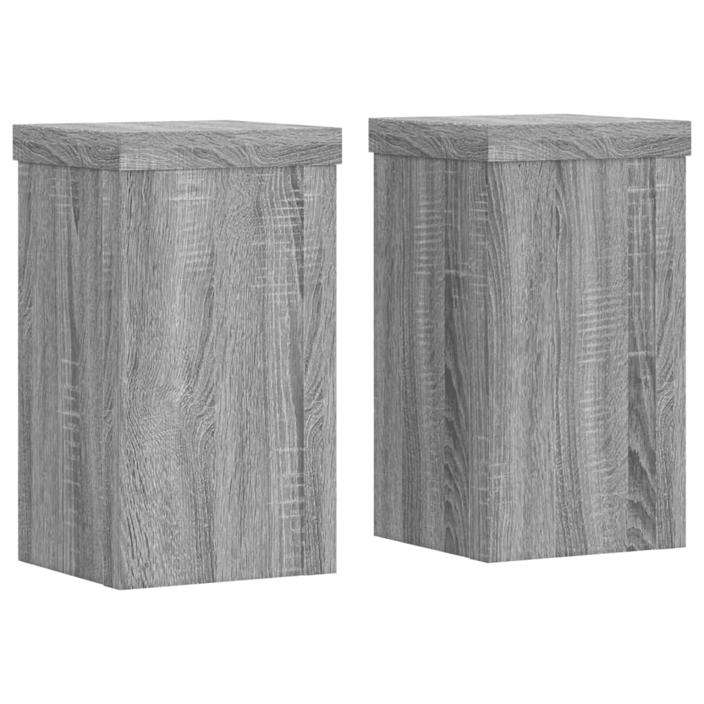 Vidaxl Plant Standards 2 PCS 10x10x18 cm Forarbejdet trægrå sonoma