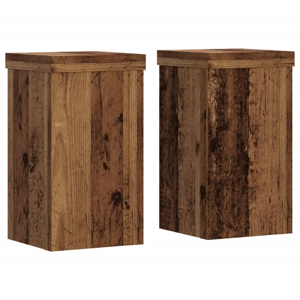 Standardi rastlin Vidaxl 2 pcs 10x10x18 cm predelani les stari leseni obarvani