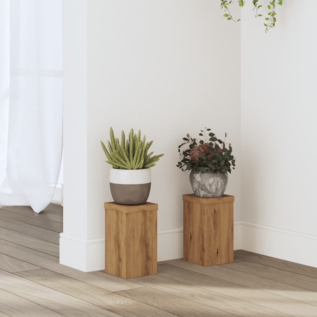 Vidaxl Planting Stands 2 PCS 10x10x18 cm quercia artigianale in legno