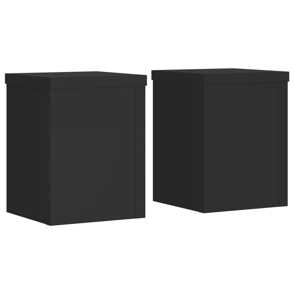 Vidaxl Planznormen 2 st 15x15x2 cm verschafft Holz schwaarz
