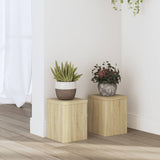 Standardy rostlin Vidaxl 2 ST 15X15X20 cm Zpracované dřevo Sonoma Oak
