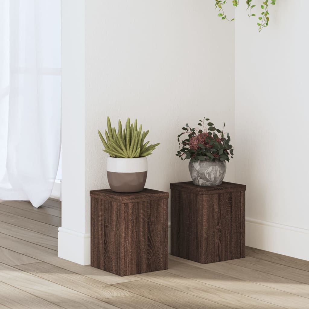 Vidaxl Planzung steet 2 St 15x15x20 cm veraarbecht mat Holzbrong Fake