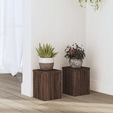 Vidaxl Planzung steet 2 St 15x15x20 cm veraarbecht mat Holzbrong Fake