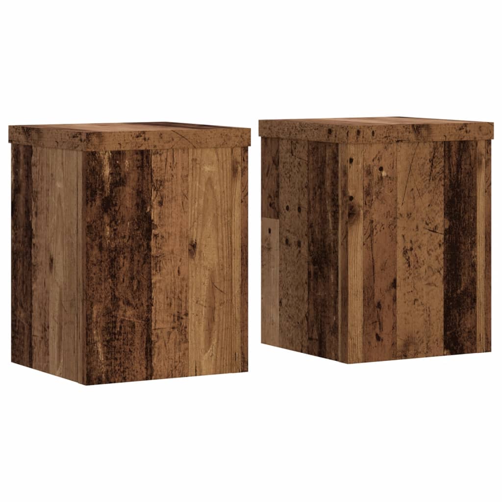 Standardy rostlin Vidaxl 2 ST 15x15X20 cm Zpracované dřevo staré dřevěné barvy