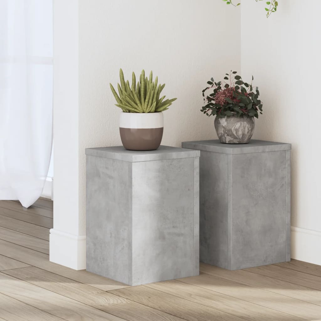 Standard di pianta Vidaxl 2 ST 20x20x30 cm Betongrijs in legno trasformato