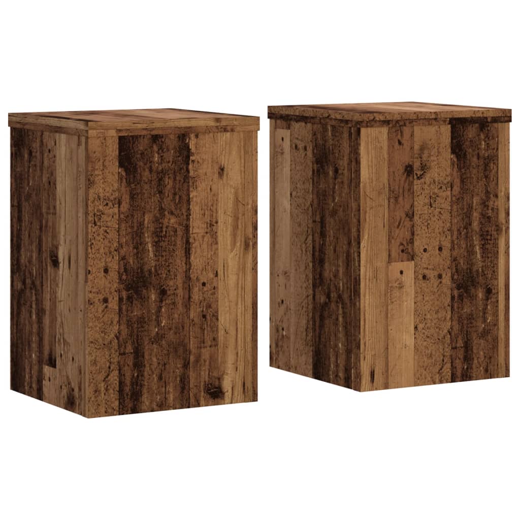 Vidaxl Plant Standards 2 St 20x20x30 cm Forarbejdet træ gammel træ farvet
