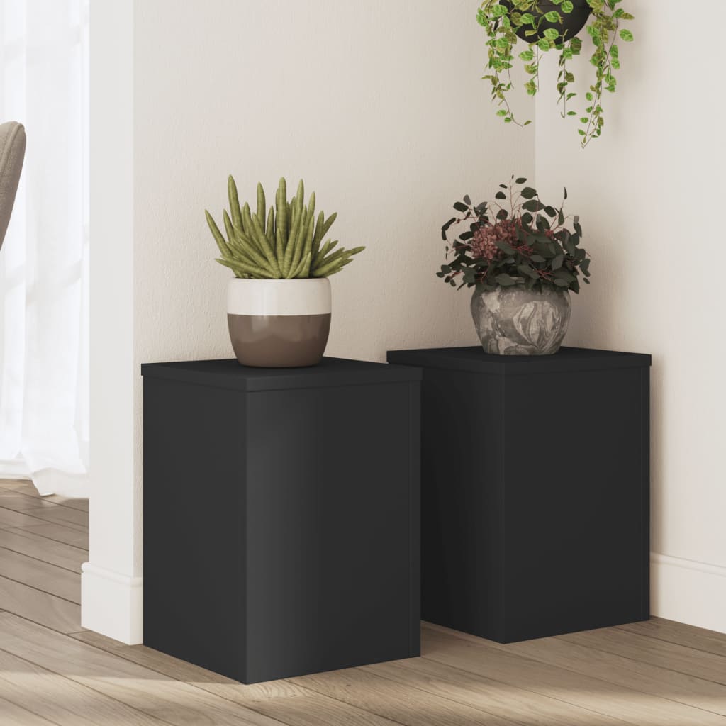 Standardy rostlin Vidaxl 2 ST 25x25X35 cm zpracované dřevo černé