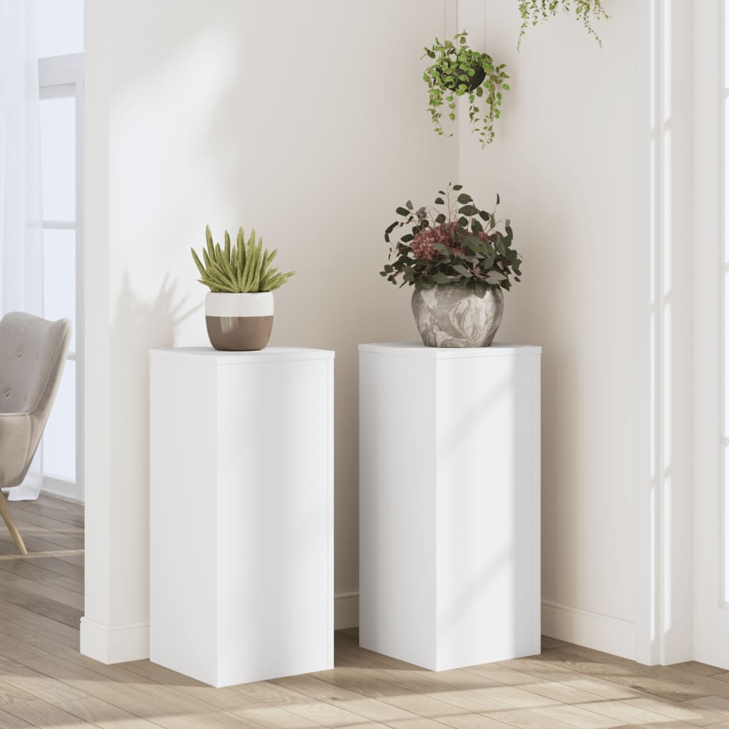 Vidaxl Plantéierung steet 2 PCs 30x30X70 cm veraarbecht Wäisswäiss