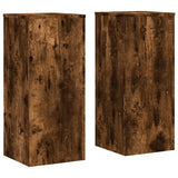 Standard di pianta Vidaxl 2 pezzi 30x30x70 cm in legno di quercia affumicata