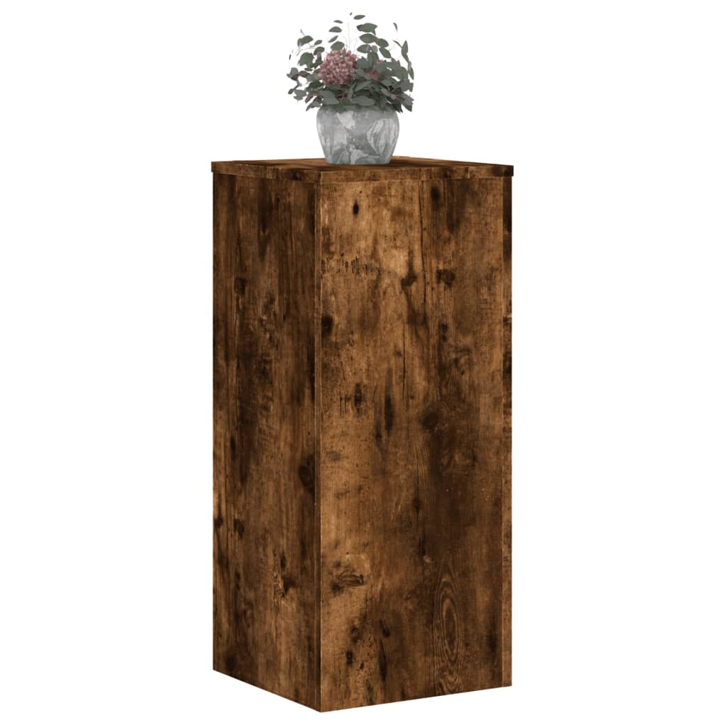 Standard di pianta Vidaxl 2 pezzi 30x30x70 cm in legno di quercia affumicata
