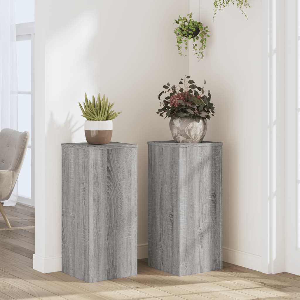 Vidaxl Standard per impianti 2 PC 30x30x70 cm Sonoma grigio in legno trasformato