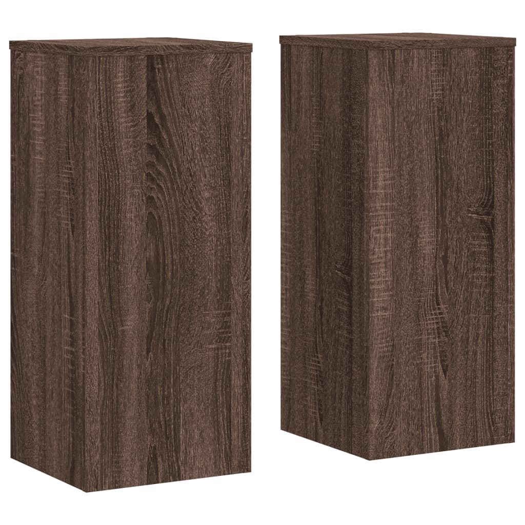 Normes de plante vidaxl 2 ST 30x30x70 cm chêne brun en bois transformé
