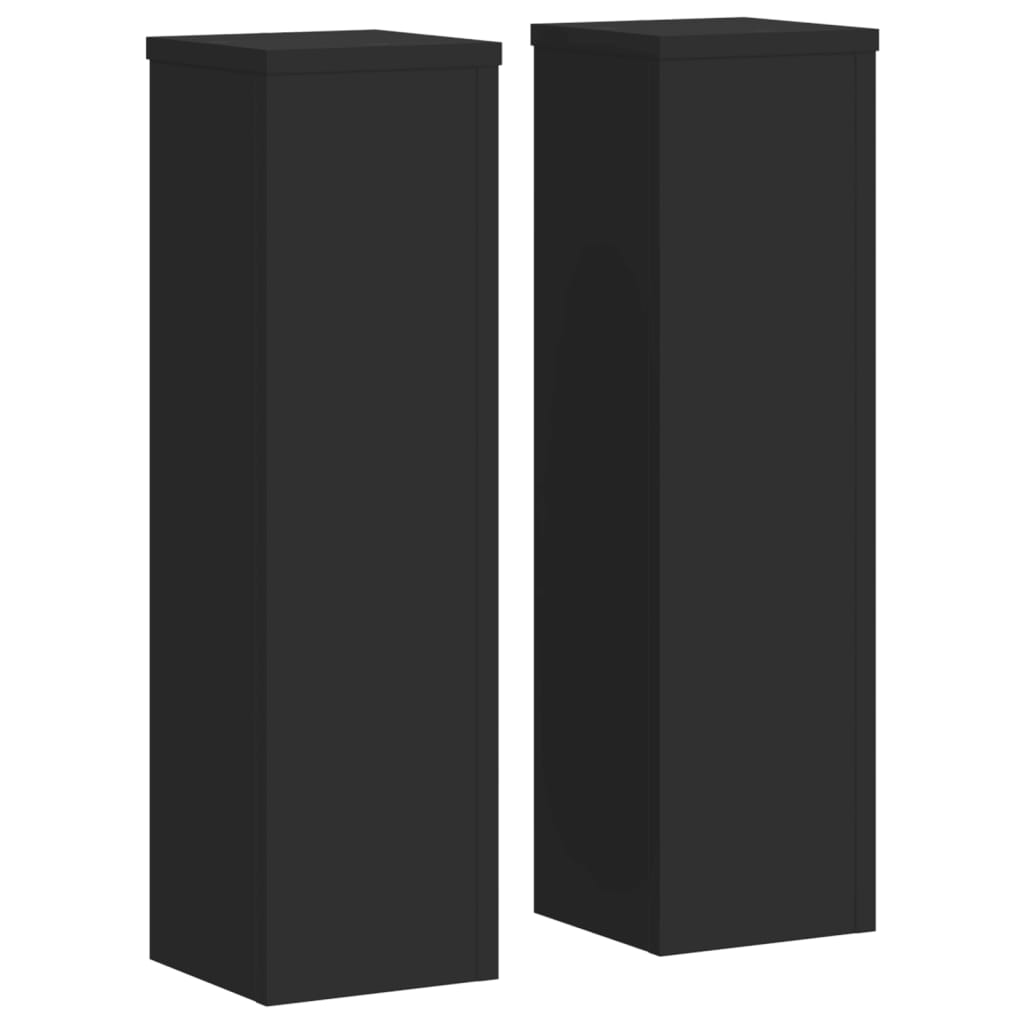 VidaXL soportes para plantas 2 piezas 17x17x60 cm madera procesada negro