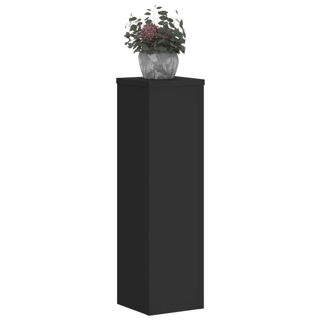 VidaXL soportes para plantas 2 piezas 17x17x60 cm madera procesada negro