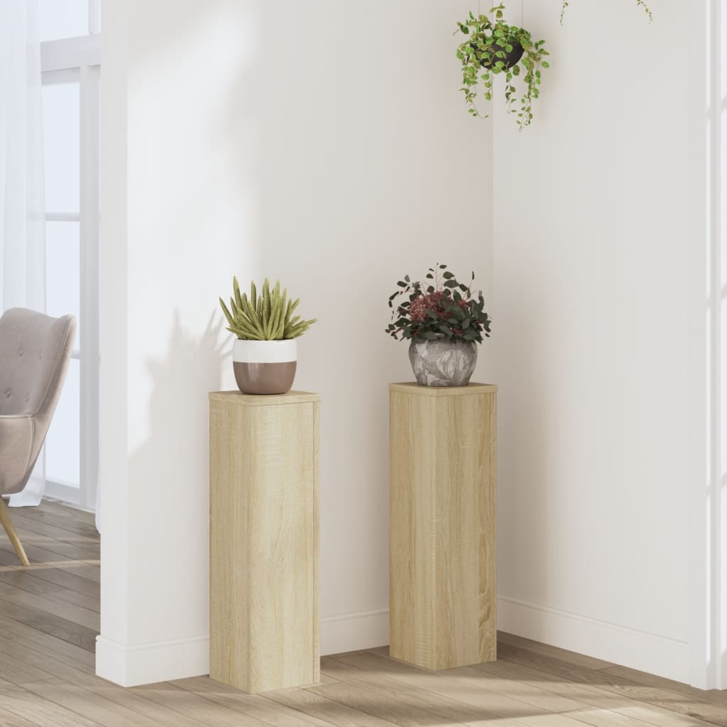 Standardy rostlin Vidaxl 2 ks 17x17x60 cm zpracované dřevo Sonoma dub