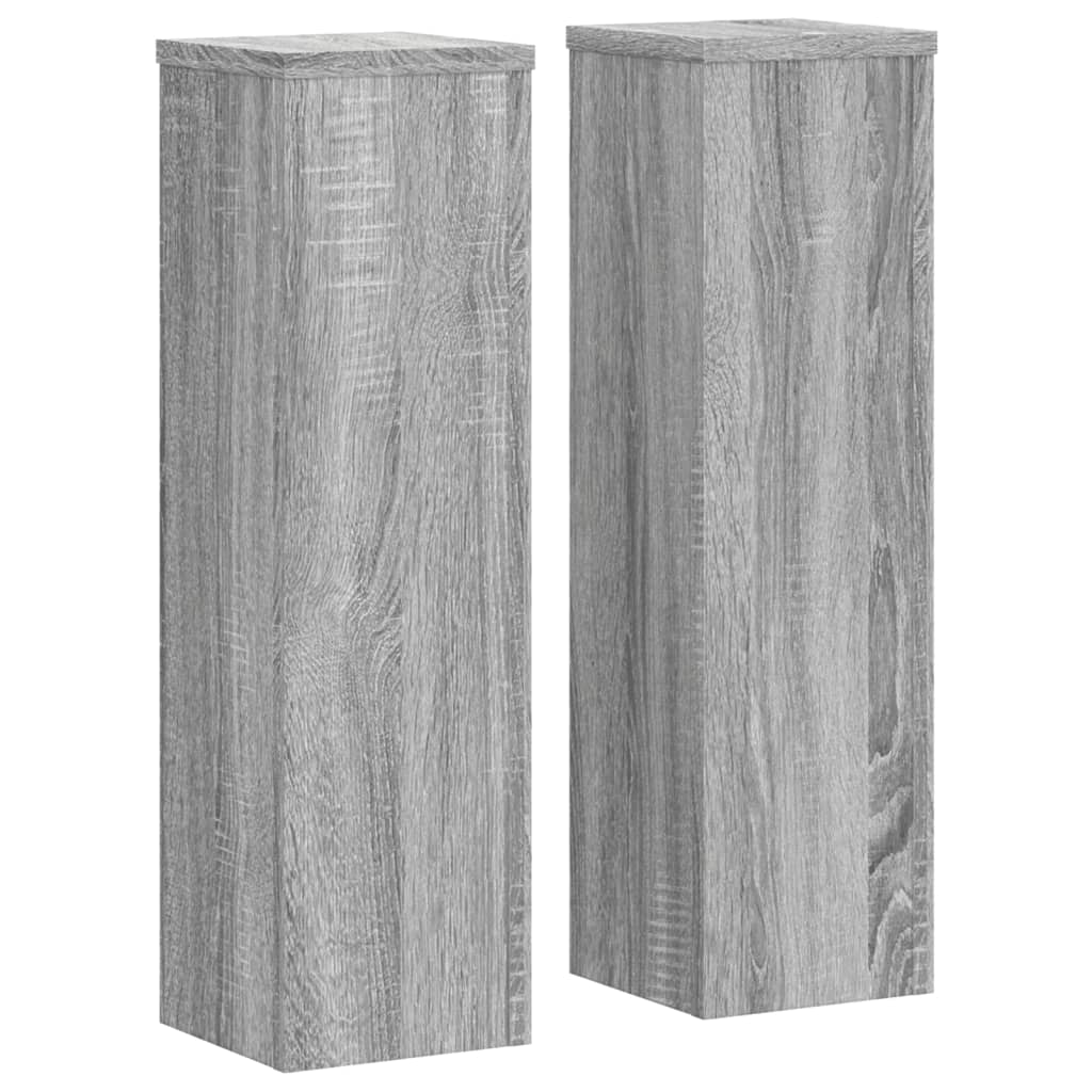 Standardy rostlin Vidaxl 2 ks 17x17x60 cm Zpracované dřevo šedé sonoma