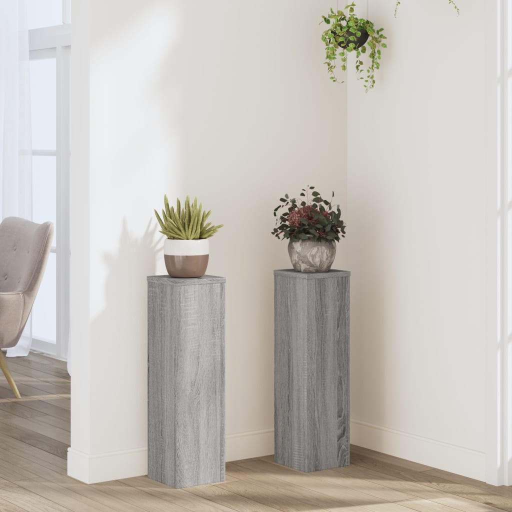 Standardy rostlin Vidaxl 2 ks 17x17x60 cm Zpracované dřevo šedé sonoma