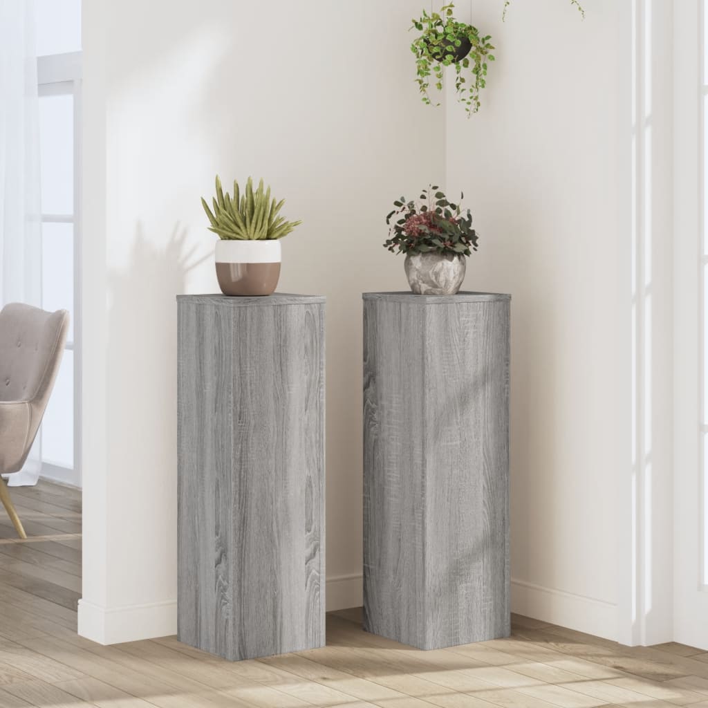Vidaxl Standard pianta 2 ST 25x25x80 cm Sonoma grigio in legno trasformato