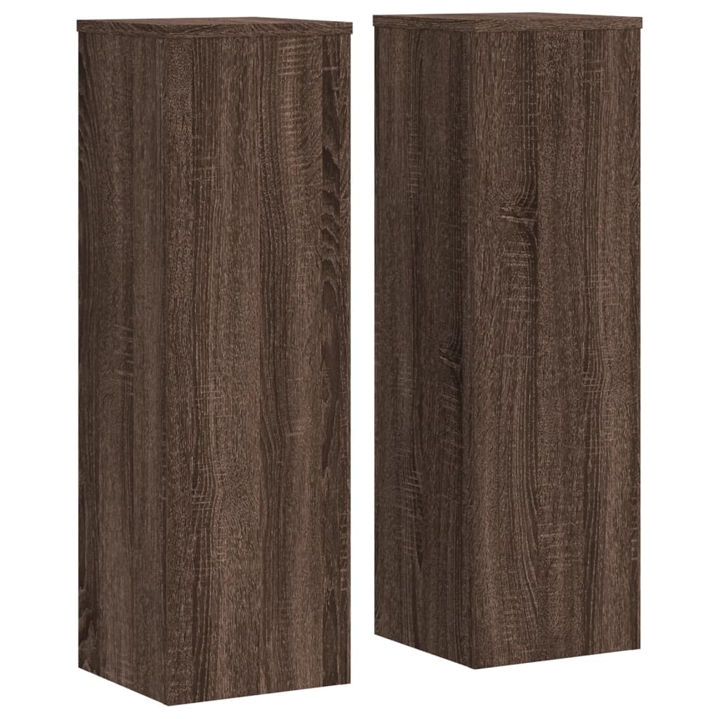 Normes de plante vidaxl 2 ST 25x25x80 cm chêne brun en bois transformé