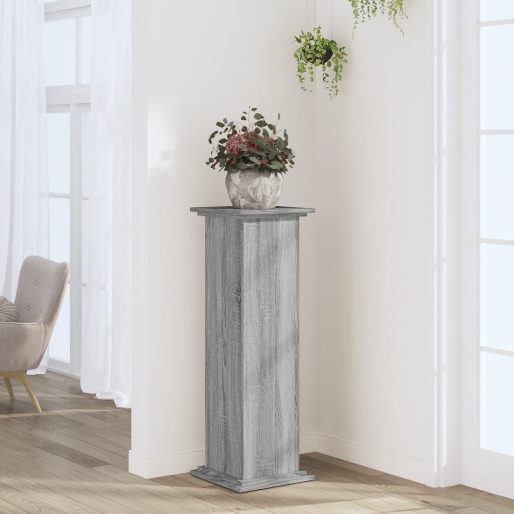 VidaXL Plant Standard 33x33x100 cm processed Wood Gray Sonoma Oak