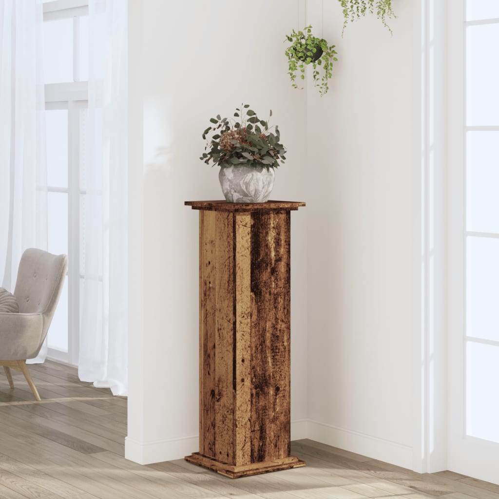 VidaXL Plant Standard 33x33x100 cm processed wood old wood -colored