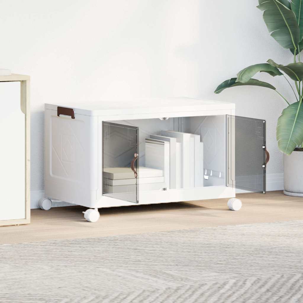 Vidaxl storage box stackable with wheels 75 L 64x40x41 cm