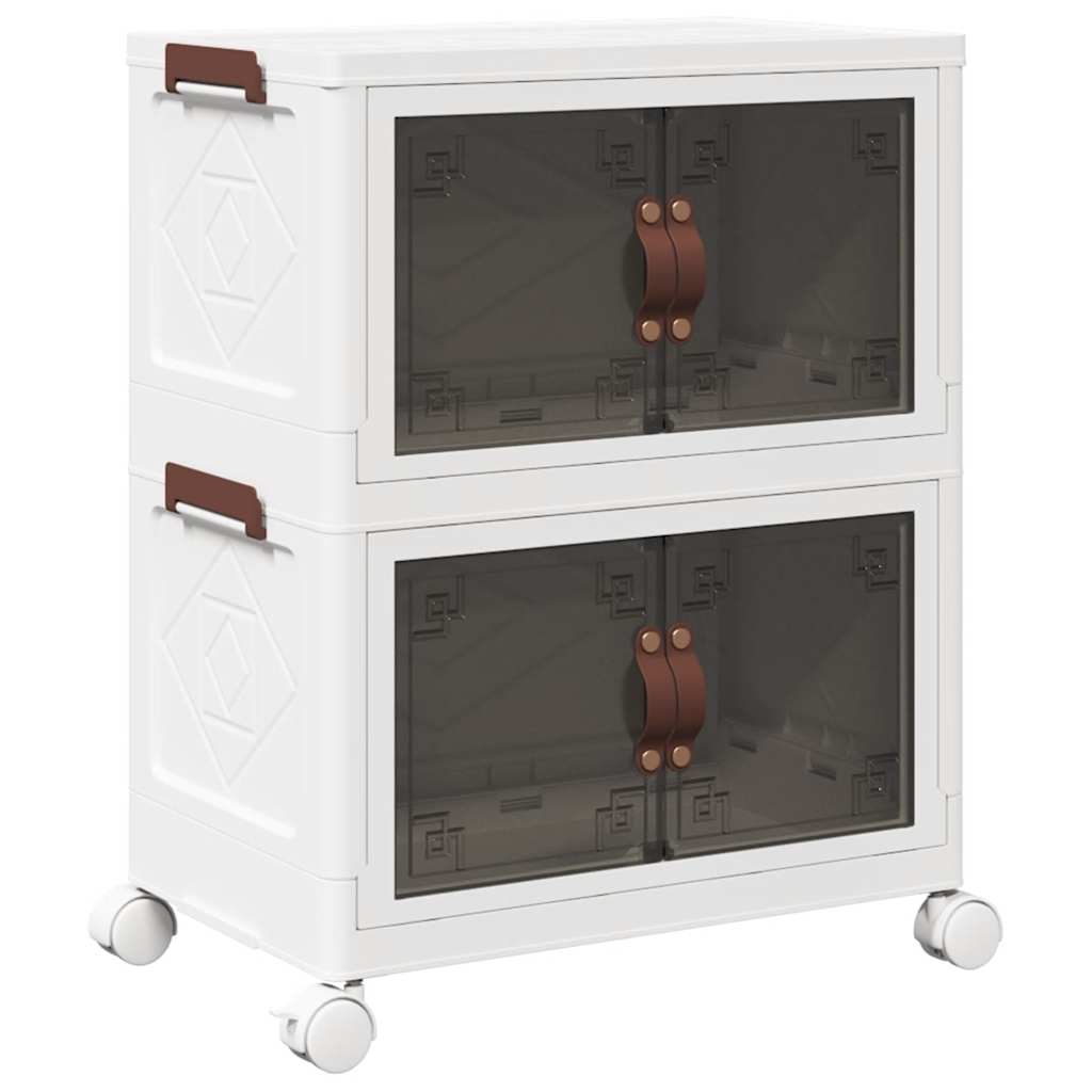 Vidaxl storage box stackable with wheels 2-layer 28 l 48.5x29.5x59.5 cm