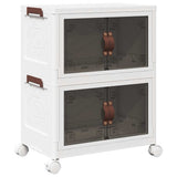Vidaxl storage box stackable with wheels 2-layer 28 l 48.5x29.5x59.5 cm
