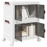 Vidaxl storage box stackable with wheels 2-layer 28 l 48.5x29.5x59.5 cm