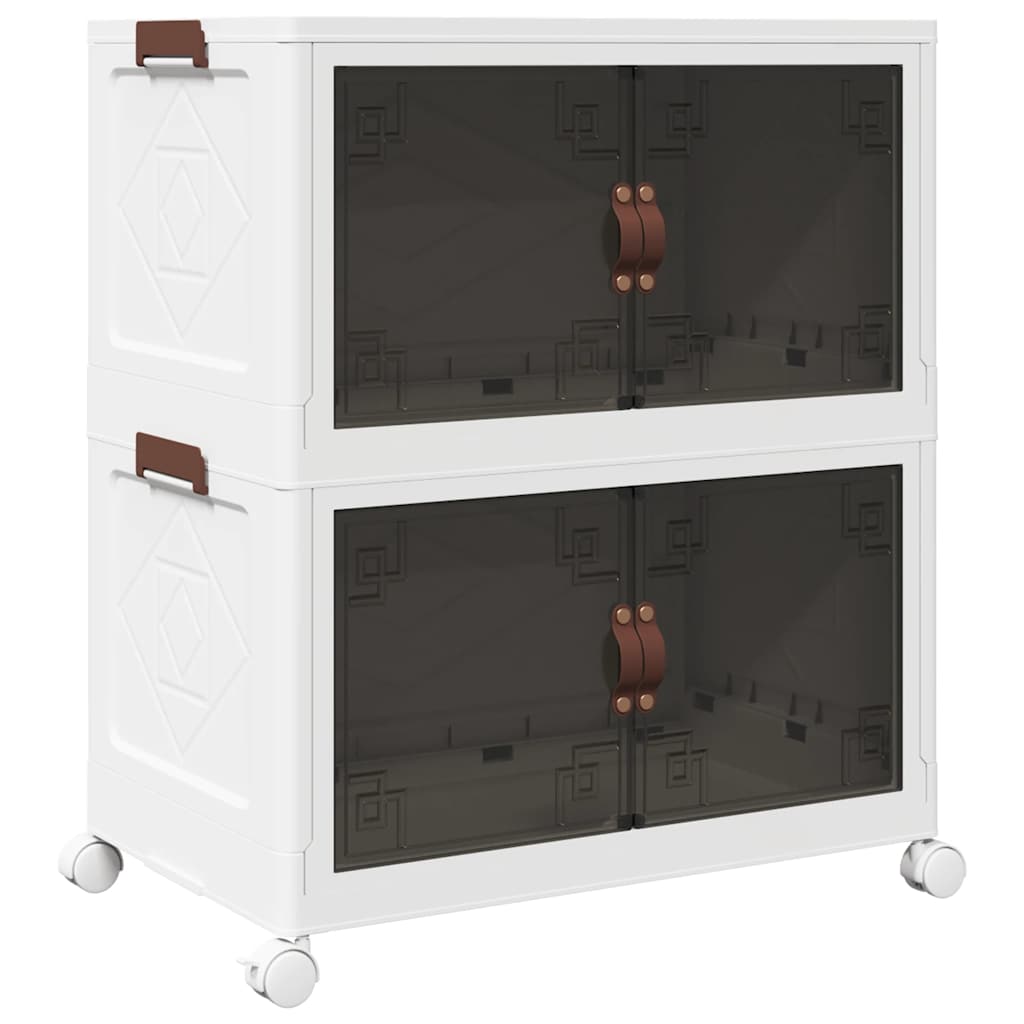 Vidaxl opbevaringsboks Stabelbar med hjul 2-lag 75 L 64x40x76 cm