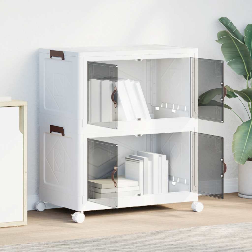 Vidaxl opbevaringsboks Stabelbar med hjul 2-lag 75 L 64x40x76 cm
