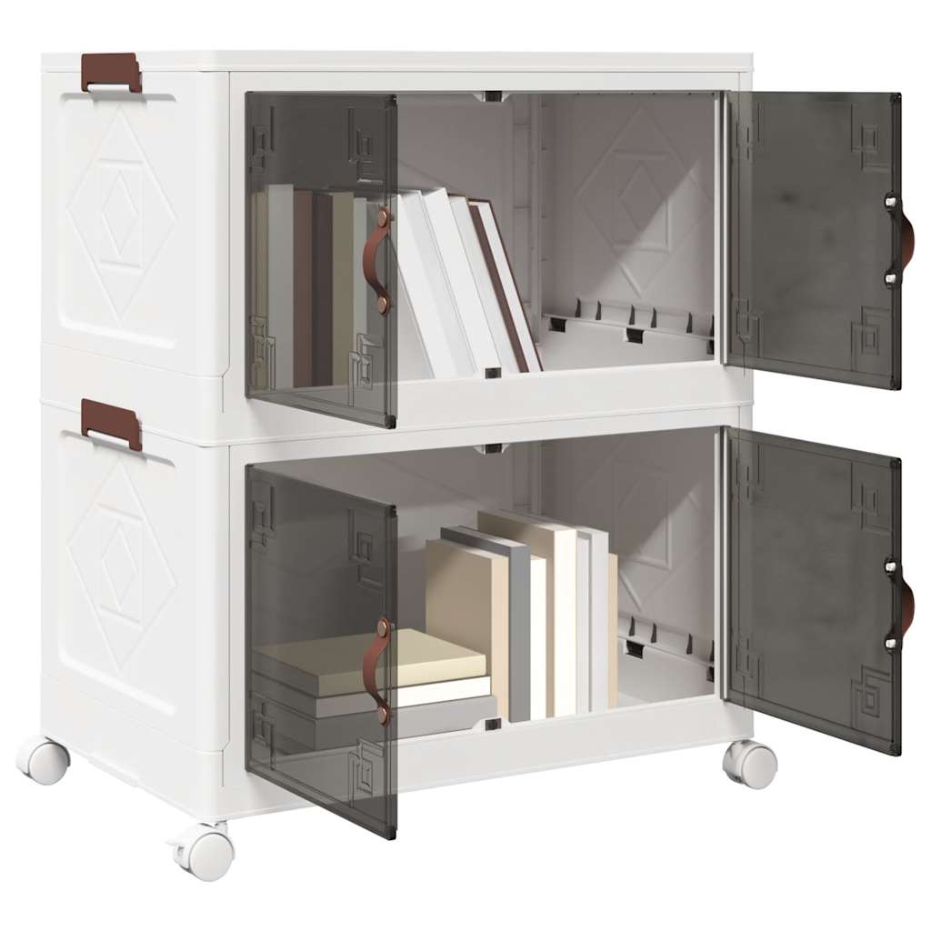Vidaxl opbevaringsboks Stabelbar med hjul 2-lag 75 L 64x40x76 cm