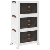 Vidaxl storage box stackable with wheels 3-layer 28 l 48.5x29.5x86 cm