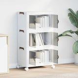 Vidaxl storage box stackable with wheels 3-layer 28 l 48.5x29.5x86 cm