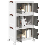 Vidaxl storage box stackable with wheels 3-layer 28 l 48.5x29.5x86 cm