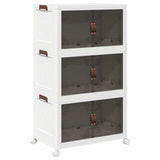 Vidaxl storage box stackable with wheels 3-layer 75 L 64x39.5x110.5 cm