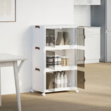 Vidaxl storage box stackable with wheels 3-layer 75 L 64x39.5x110.5 cm
