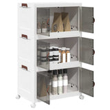 Vidaxl storage box stackable with wheels 3-layer 75 L 64x39.5x110.5 cm