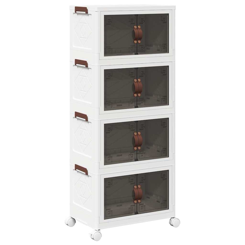 Vidaxl Box de almacenamiento apilable con ruedas 4 capas 28 L 48x29.5x112.5 cm