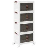 Vidaxl Box de almacenamiento apilable con ruedas 4 capas 28 L 48x29.5x112.5 cm